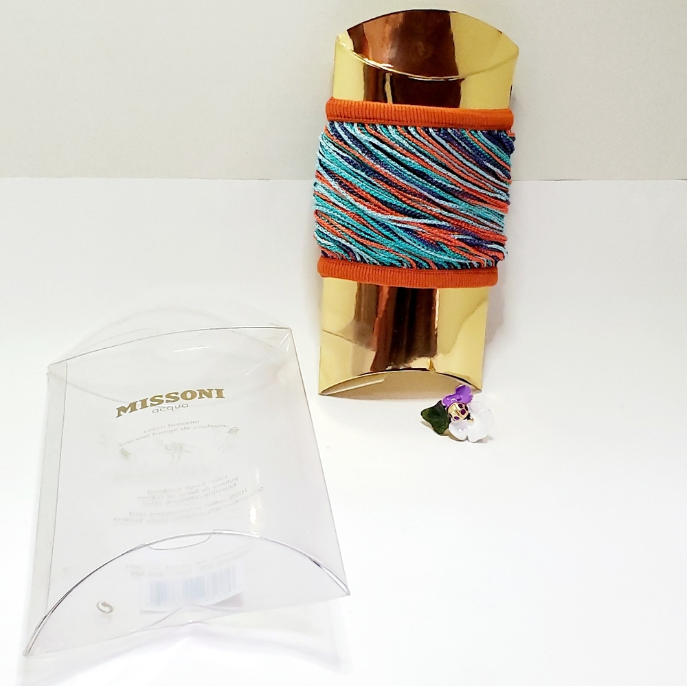Missoni Cuff with Metal & enamel ring